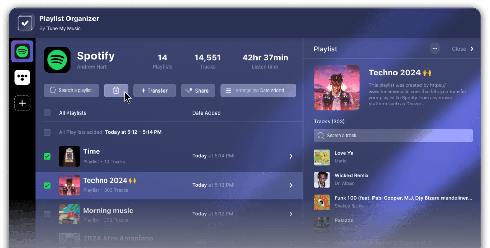 Playlist Organizer Dashboard